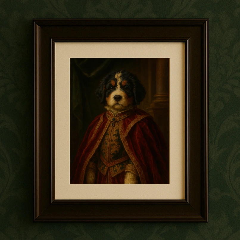Renaissance style pet portrait example